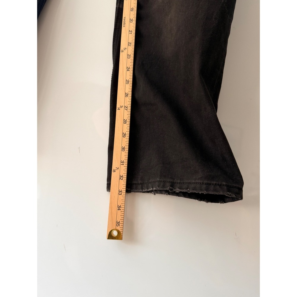 Akoo Mens Faded Black Studded Embroidered Streetwear Denim Jeans Size 40x33 - Picture 11 of 11